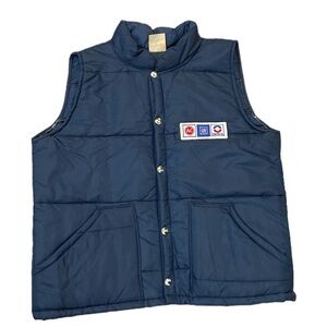 AC Delco GM Racing Vintage Puffer Vest Navy Size Medium NASCAR
